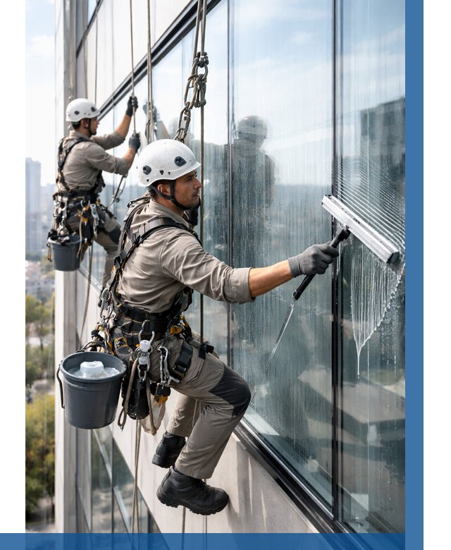 Мойка окон альпинистами в Аксае от 4571 р. | ВЫСОТНИК-Акс