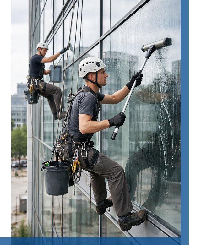 Мойка витражей альпинистами в Аксае от 711 р. под ключ|ВЫСОТНИК-Акс