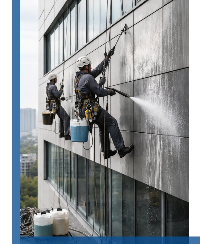 Профессиональная мойка вентилируемых фасадов в Аксае