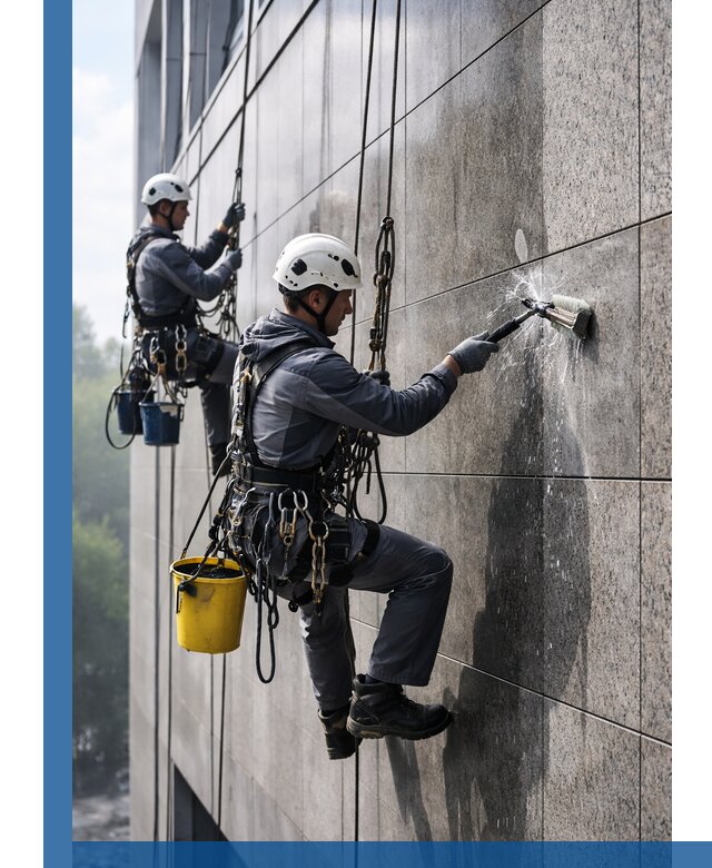 Профессиональная мойка фасада из керамогранита в Аксае