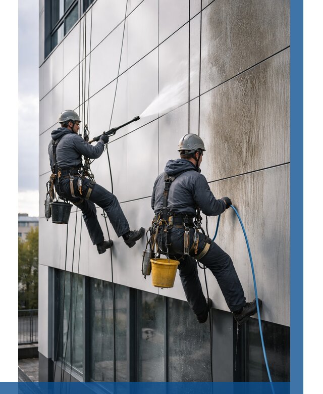 Мойка фасада из композита в Аксае по цене от 305 р. | ВЫСОТНИК-Акс