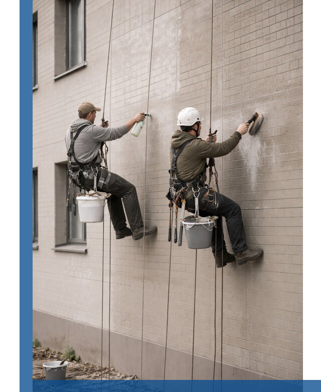 Удаление высолов с фасада зданий в Аксае без повреждений и следов