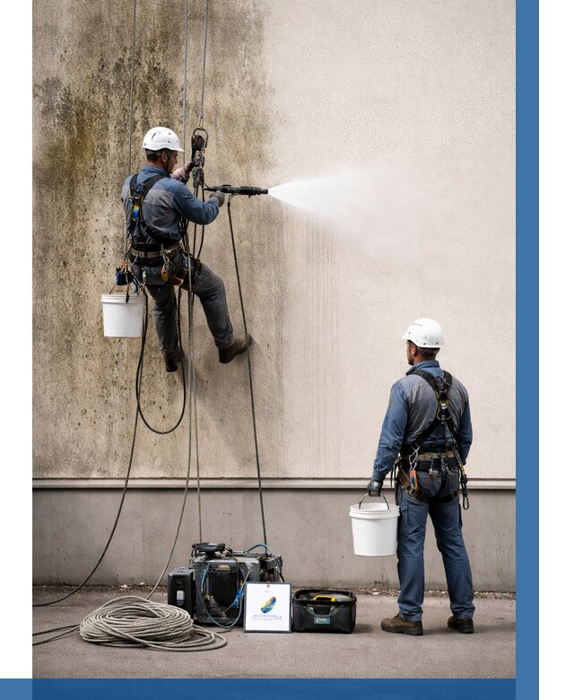 Очистка фасада от плесени в Аксае от 305 р. | ВЫСОТНИК-Акс