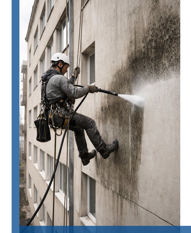 Профессиональная очистка фасадов от плесени в Аксае