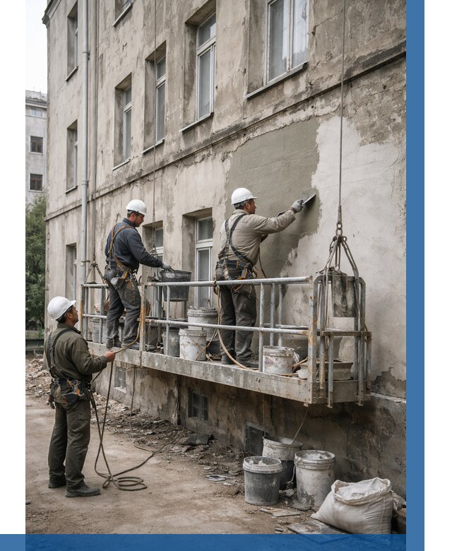 Капитальный ремонт фасада в Аксае от 4266 р. | ВЫСОТНИК-Акс