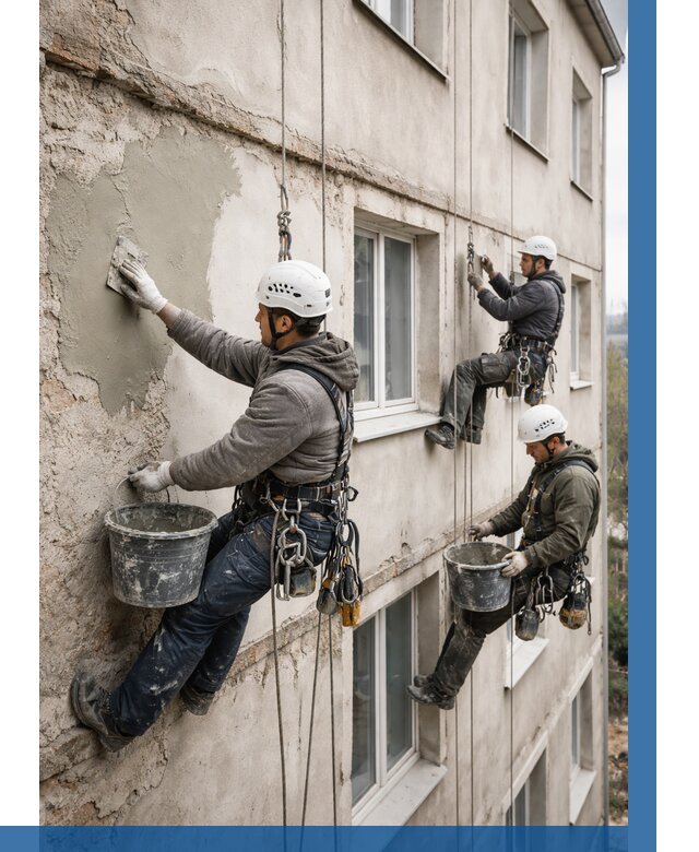 Ремонт штукатурного фасада в Аксае от 762 р. под ключ | ВЫСОТНИК-Акс