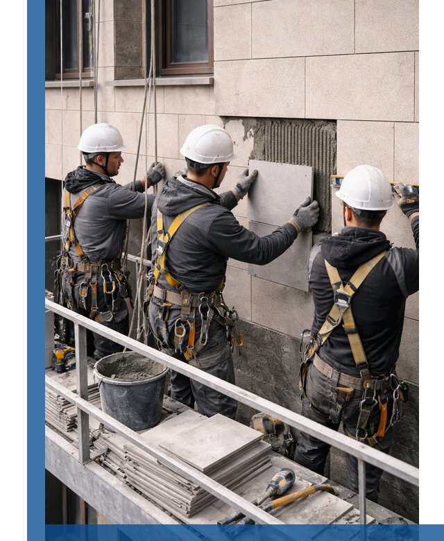 Ремонт облицовки фасада плиткой в Аксае с гарантией