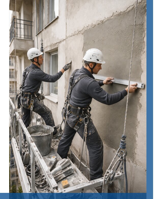 Штукатурка фасада на высоте в Аксае от 914 р. | ВЫСОТНИК-Акс