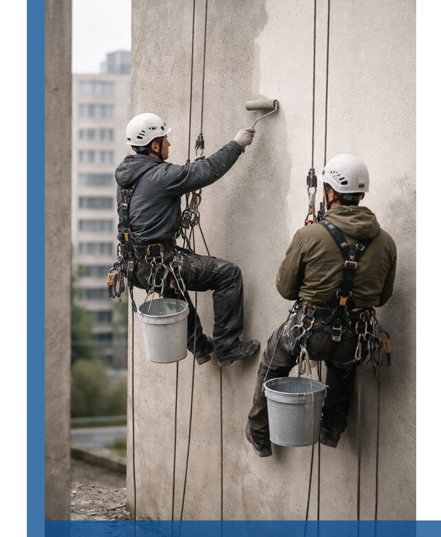 Покраска фасадов высотными альпинистами в Аксае с гарантией