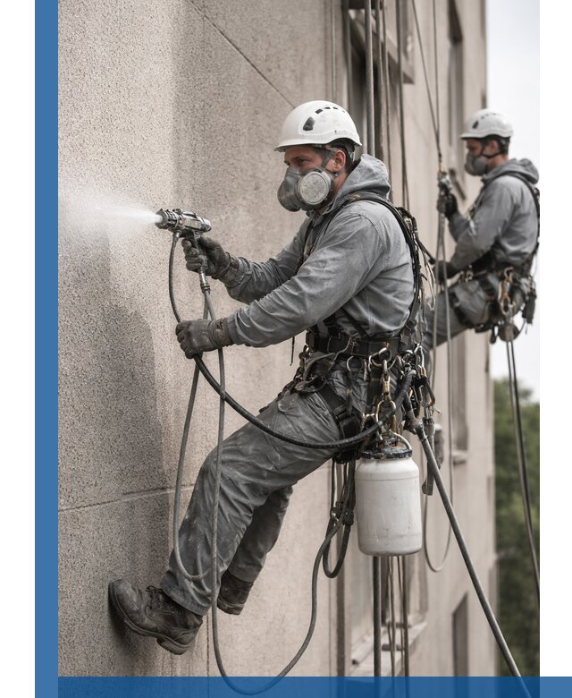 Безвоздушная покраска фасадов зданий в Аксае профессионально