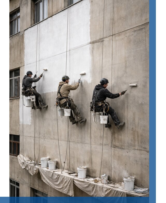 Покраска бетонного фасада в Аксае от 355 р за м2 | ВЫСОТНИК-Акс