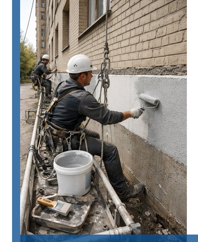 Окраска цоколя здания в Аксае профессионально и надежно