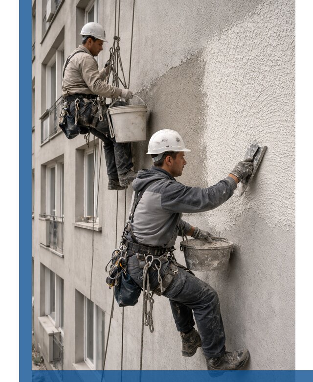 Нанесение декоративной штукатурки короед на фасад в Аксае