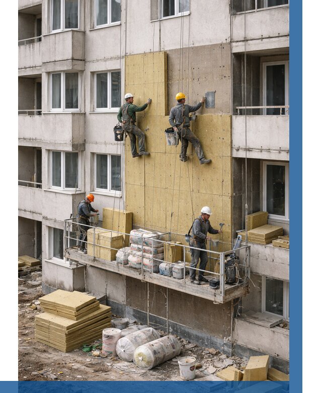 Утепление фасада минватой в Аксае от 1524 р. | ВЫСОТНИК-Акс