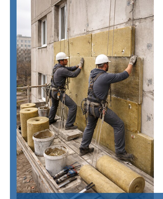 Утепление фасада минватой в Аксае под ключ с гарантией