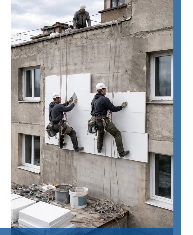 Утепление фасада пенополистиролом в Аксае от 1828 р. | ВЫСОТНИК-Акс