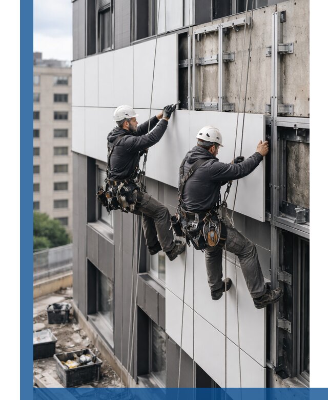 Монтаж композитных панелей фасада в Аксае под ключ