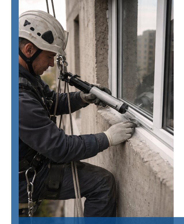 Герметизация оконных швов снаружи в Аксае профессионально