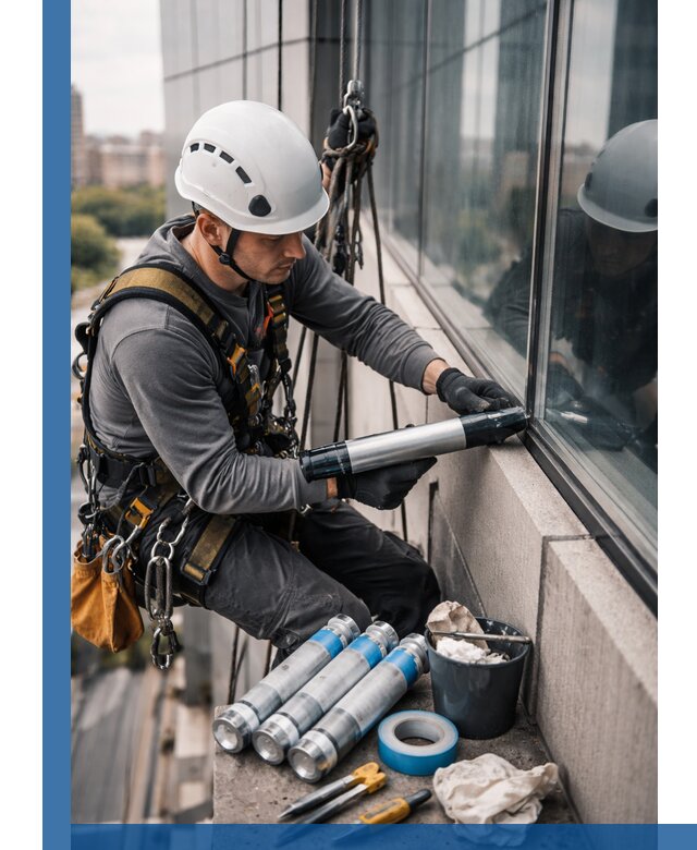 Герметизация стыков витража в Аксае для герметичных фасадов