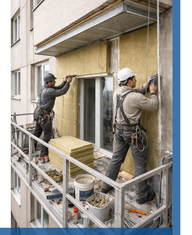 Утепление балкона снаружи в Аксае от 1625 р. под ключ ВЫСОТНИК-Акс