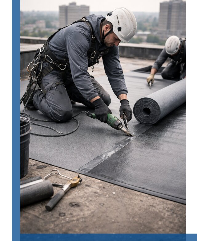 Ремонт мягкой кровли в Аксае с выездом промальпинистов