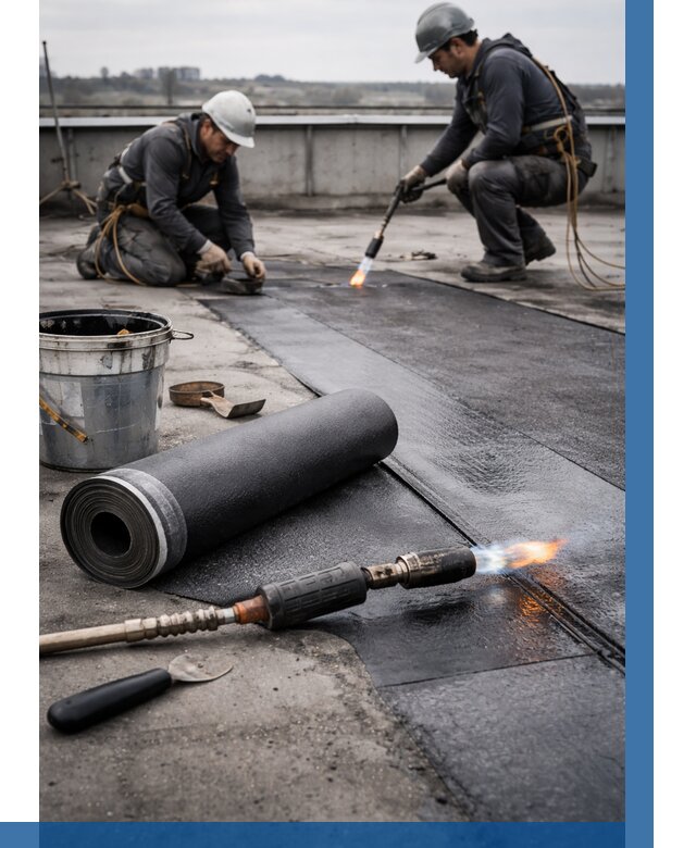 Ремонт рулонной кровли в Аксае от 660 р. | ВЫСОТНИК-Акс