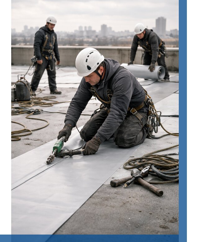 Ремонт мембранной кровли в Аксае от 1828 р./м2 | ВЫСОТНИК-Акс