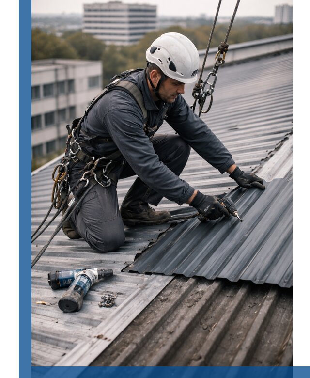 Ремонт профнастила на кровле в Аксае, работы под ключ