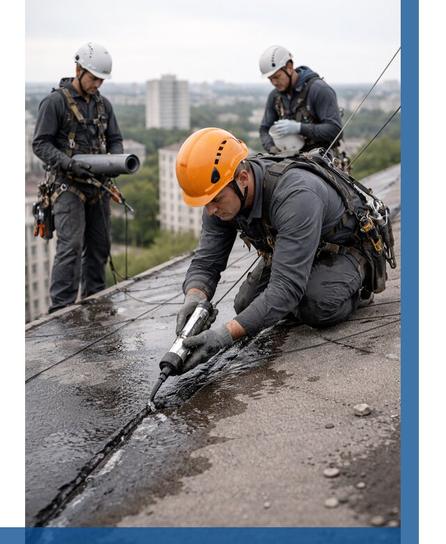 Устранение протечек кровли в Аксае от 12188 р. | ВЫСОТНИК-Акс