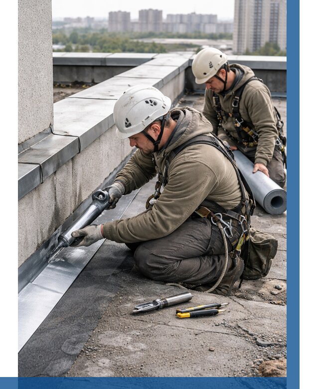 Ремонт кровельных примыканий в Аксае от 1219 р. | ВЫСОТНИК-Акс