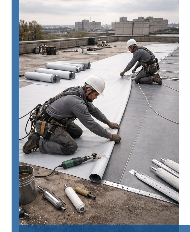 Монтаж мембранной кровли в Аксае для промышленных зданий