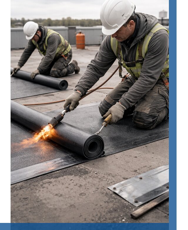 Монтаж наплавляемой кровли в Аксае от 863 р. — ВЫСОТНИК-Акс