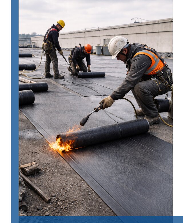 Монтаж наплавляемой кровли в Аксае профессионально