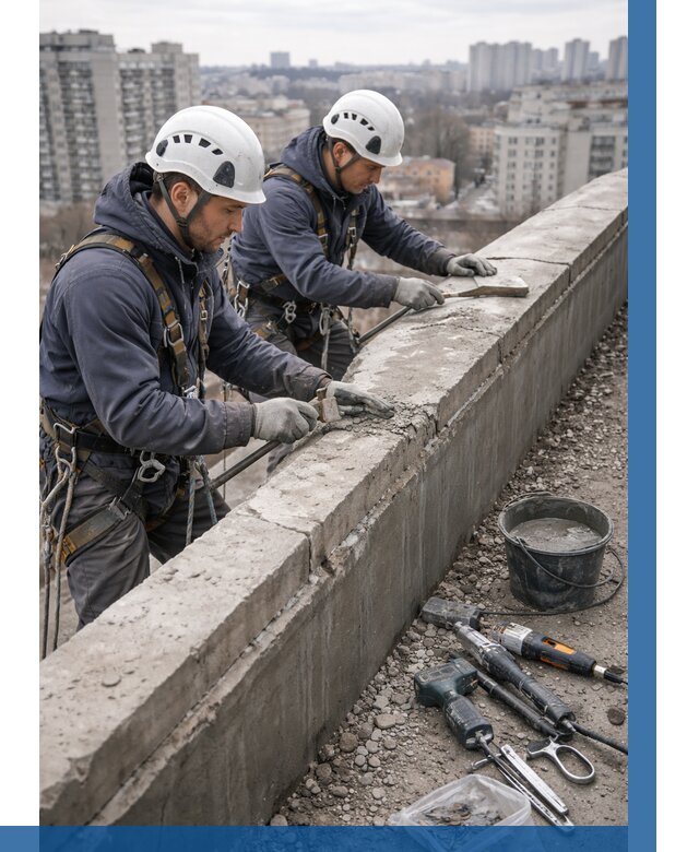 Ремонт парапета на кровле в Аксае от 1524 р. | ВЫСОТНИК-Акс