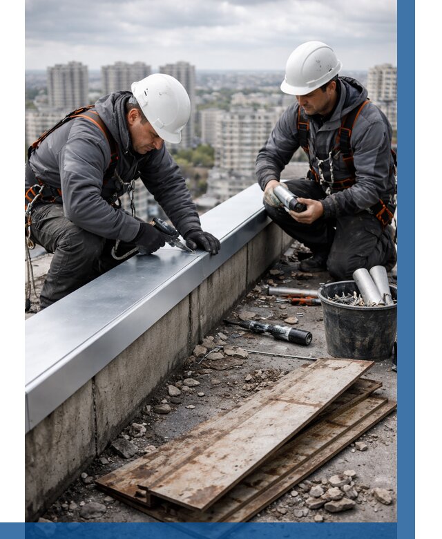 Замена парапетных крышек под ключ в Аксае от 1219 р. | ВЫСОТНИК-Акс