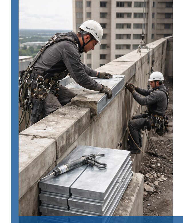 Замена парапетных крышек и установка новых в Аксае