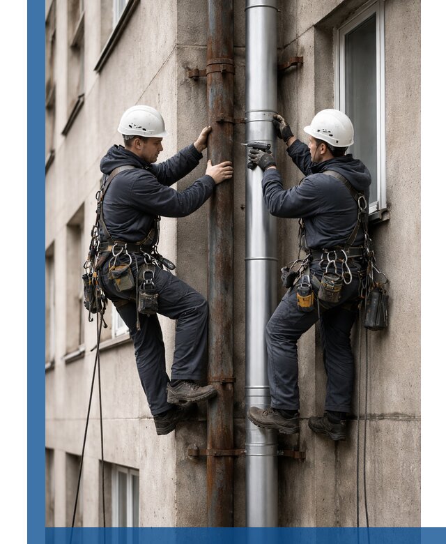 Замена водосточных труб в Аксае: монтаж и демонтаж под ключ