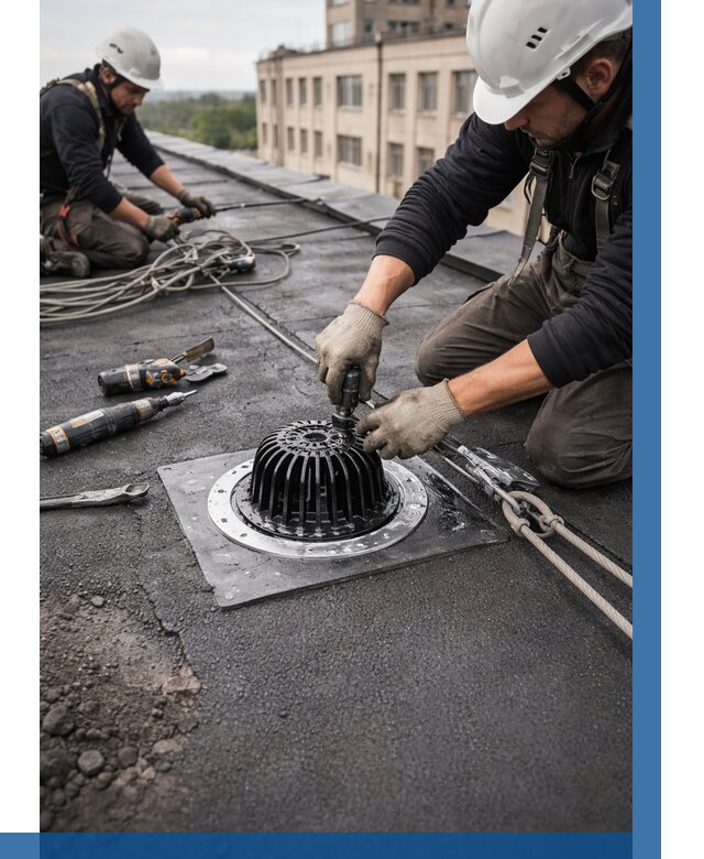 Установка водосточных воронок в Аксае цена от 3555 р. | ВЫСОТНИК-Акс