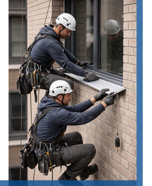 Монтаж оконных отливов под ключ в Аксае от 3555 р. | ВЫСОТНИК-Акс