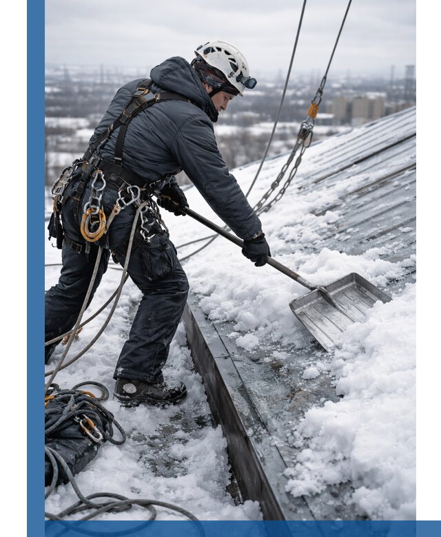 Профессиональная очистка кровли от снега и наледи в Аксае