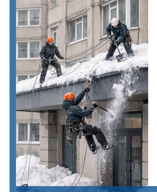 Безопасная очистка навесов от снега в Аксае круглогодично