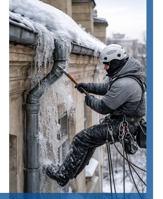 Очистка водостоков от льда в Аксае от 3555 р. | ВЫСОТНИК-Акс