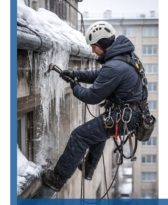 Удаление наледи и чистка водостоков в Аксае оперативно и безопасно