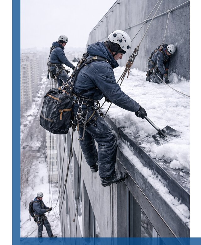 Абонентское обслуживание кровли зимой в Аксае регулярный уход