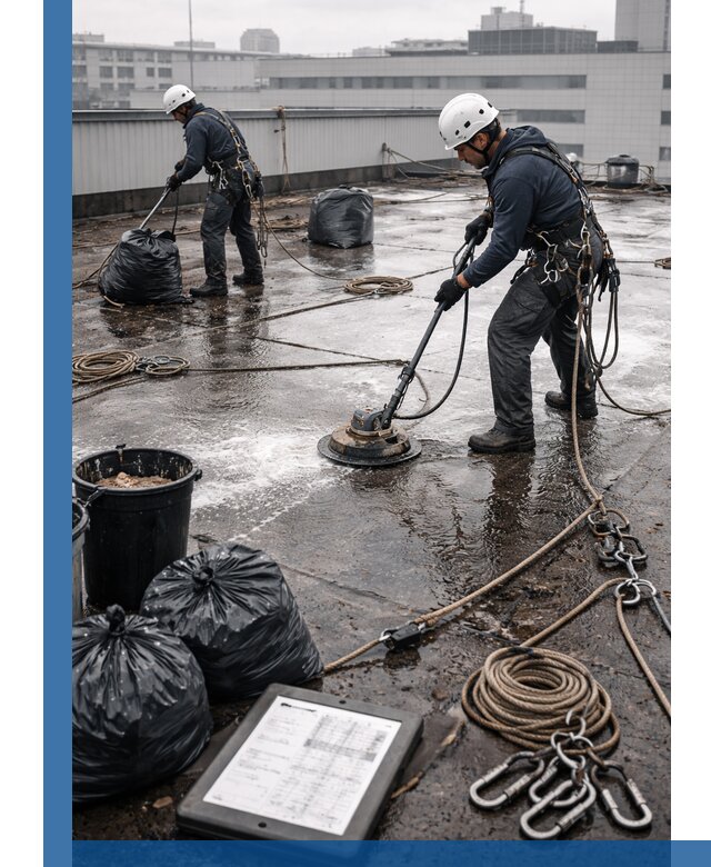 Плановая очистка кровли по графику в Аксае для безопасности