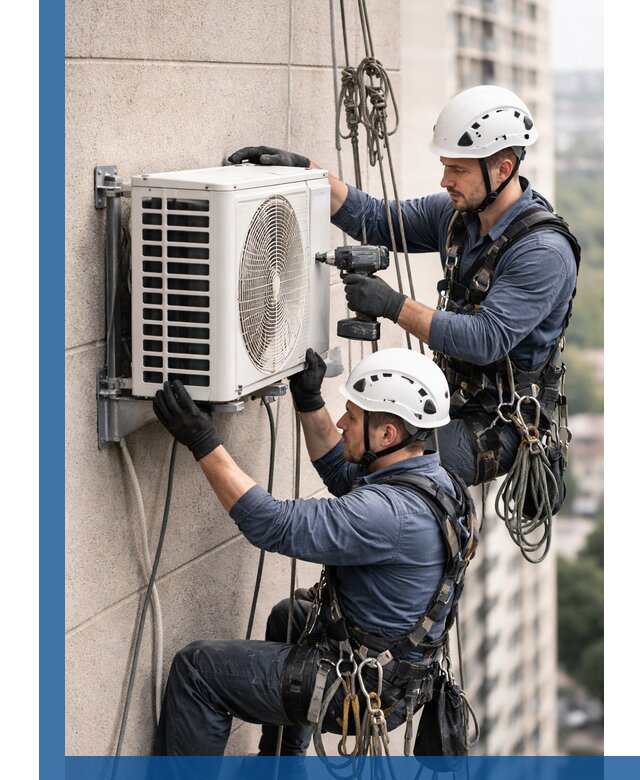 Монтаж внешнего блока кондиционера в Аксае установка и крепление