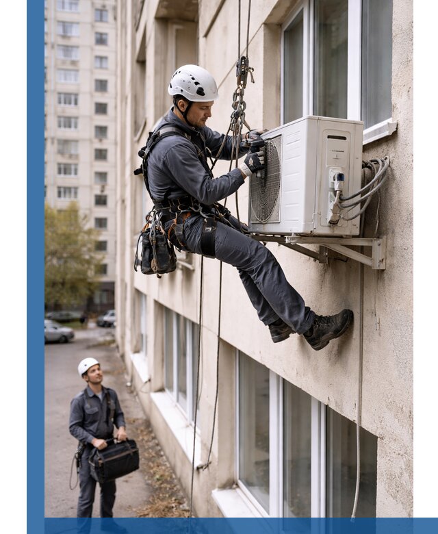 Демонтаж внешнего блока кондиционера в Аксае профессионально