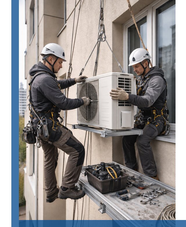 Перенос внешнего блока кондиционера в Аксае с монтажом и крепежом