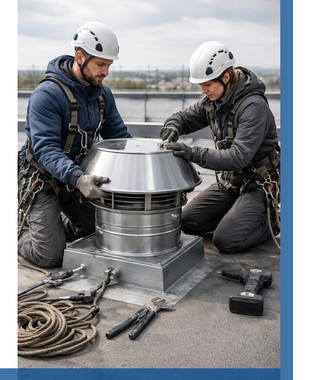 Установка дефлекторов на кровле в Аксае от 4571 р. | ВЫСОТНИК-Акс