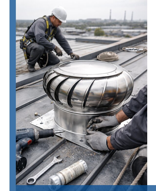 Установка дефлекторов на кровле в Аксае профессионально